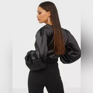 Honey Satin/Silk Cropped Blouse